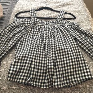 Off the shoulder gingham top